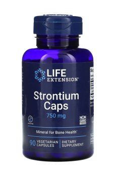 Стронций Life Extension Strontium 750 мг, 90 вегетарианских капсул