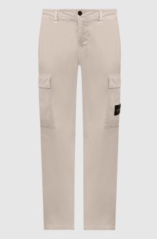 Серые брюки-карго с патчем логотипа