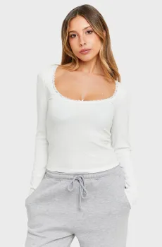 Женский белый лонгслив Белый M Tally Weijl STSPESICILY