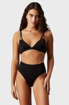 Женский черный лиф от купальника LONGLINE TRIANGLE RP Черный M Calvin Klein KW0KW02793