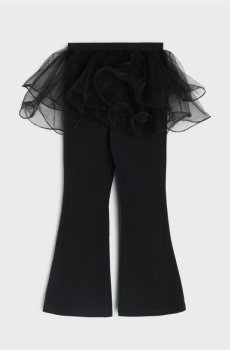 Бавовняні легінси з тюлевою спідничкою - чорний