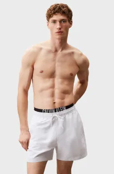 Мужские белые плавательные шорты MEDIUM DOUBLE WB Белый S Calvin Klein KM0KM01093