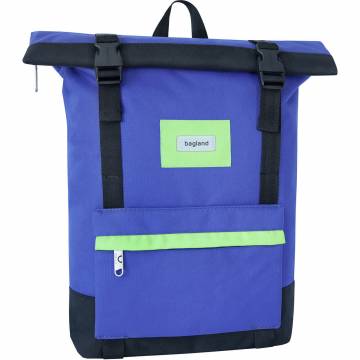 Рюкзак роллтоп Bagland Holder 25 л. електрик/чорний (0051666) Рюкзак роллтоп Bagland Holder 25 л. електрик/чорний (0051666)