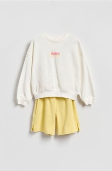 Reserved - Трикотажний комплект із бавовни - кремовий - 900HV-01X