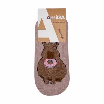 Носки женские AmiGA короткие махровые, капибара, размер 23-25 Носки женские AmiGA короткие махровые, капибара, размер 23-25