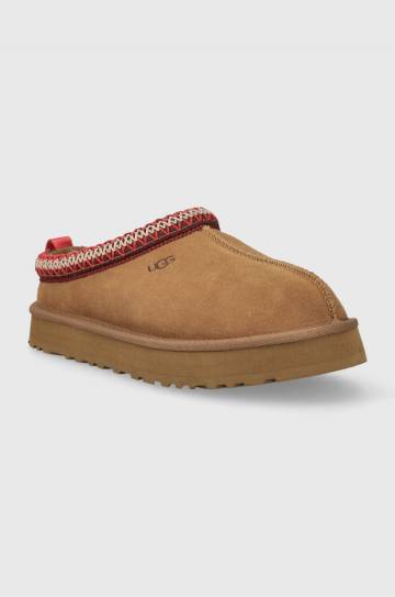 Детские замшевые тапочки UGG K TAZZ цвет бежевый Детские замшевые тапочки UGG K TAZZ цвет бежевый
