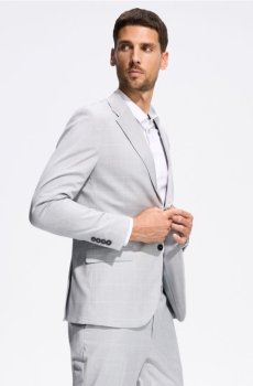 Reserved - Картатий блейзер slim fit - світло-сірий - 601JO-09P