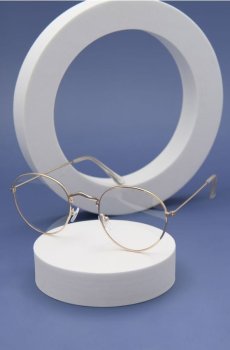 Окуляри без діоптрій у стилі "котяче око" - золотий