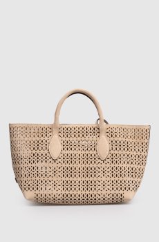 Бежевая замшевая сумка-тоут Mashup с перфорацией