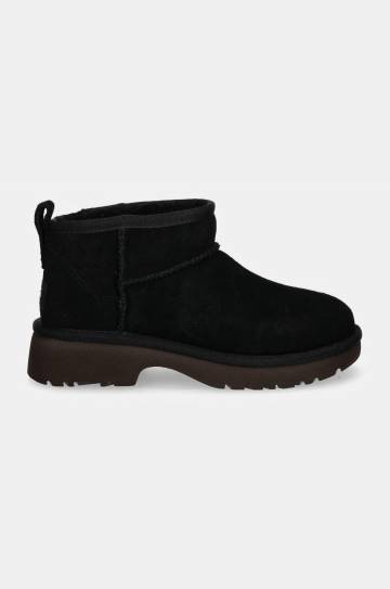 Детские замшевые сапоги UGG KIDS CLASSIC ULTRA MINI NEW HEIGHTS цвет чёрный 1157732K Детские замшевые сапоги UGG KIDS CLASSIC ULTRA MINI NEW HEIGHTS цвет чёрный 1157732K