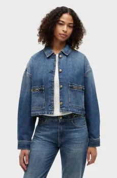 Женская синяя джинсовая куртка CROPPED Синий L Tommy Hilfiger WW0WW50962