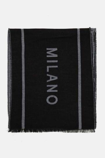 Шерстяной шарф Moschino цвет чёрный узорный M5791 50229 Шерстяной шарф Moschino цвет чёрный узорный M5791 50229