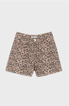 Джинсові шорти з леопардовим принтом - різнобарвний