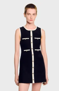 Женское черное платье Черный 34 Sandro SFPRO04470_Black