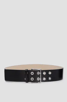 Женский черный кожаный ремень Черный M HUGO 50455803;001