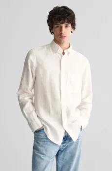 Мужская белая льняная рубашка REG LINEN Белый XL Gant 3240102