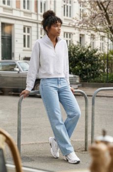 Трикотажна кофта half-zip зі стразами - сірий