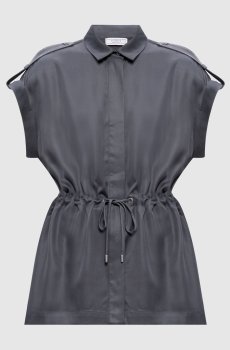 Серая блуза с цепочкой мониль