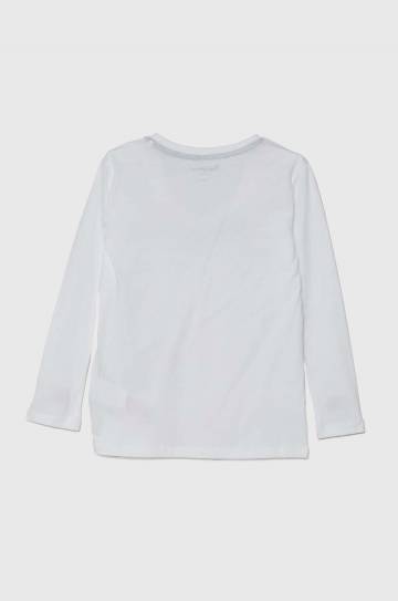 Хлопковый детский лонгслив Pepe Jeans NEW HERMAN цвет белый с принтом PB503919 Хлопковый детский лонгслив Pepe Jeans NEW HERMAN цвет белый с принтом PB503919