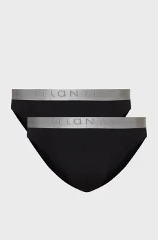 Мужские черные брифы (2 шт) Черный M Atlantic 2BMP-013