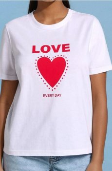 Різдвяна футболка з котом - білий