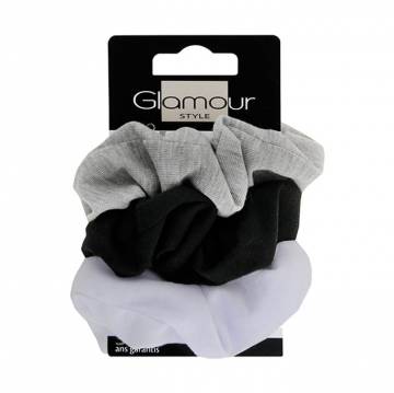 Резинки для волос Inter-Vion Glamour черная + серая + белая, 3 шт Резинки для волос Inter-Vion Glamour черная + серая + белая, 3 шт