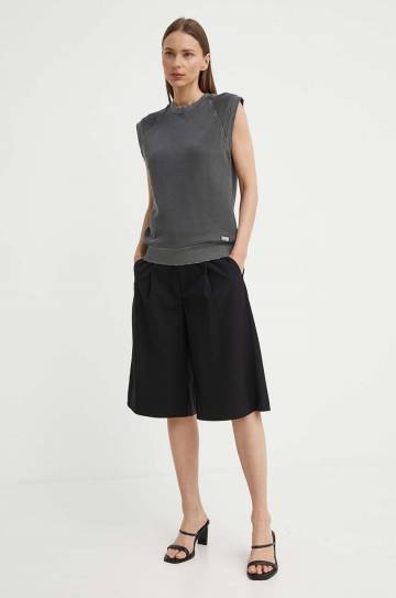 Хлопковая жилетка G-Star Raw цвет серый однотонная D24581-D575 Хлопковая жилетка G-Star Raw цвет серый однотонная D24581-D575