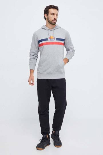 Кофта Ellesse мужская цвет серый с капюшоном с принтом Кофта Ellesse мужская цвет серый с капюшоном с принтом