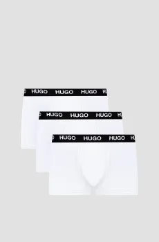 Мужские белые боксеры (3 шт) Белый S HUGO 50435463;100