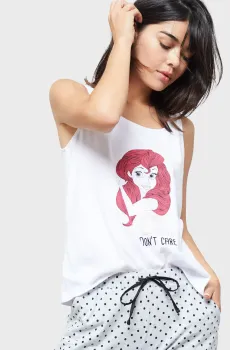 Женская белая майка FLORIA Белый XS Etam 6509059