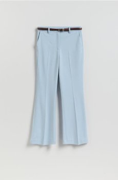 Reserved - Штани flare з поясом - світло-блакитний - 068JL-50X