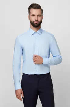 Мужская голубая рубашка Голубой 43 BOSS 50327693;450