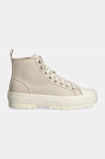 Замшевые кеды Calvin Klein Jeans LUGGED HYBRID MID LACEUP SUEDE цвет бежевый YW0YW01565 Замшевые кеды Calvin Klein Jeans LUGGED HYBRID MID LACEUP SUEDE цвет бежевый YW0YW01565