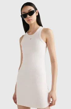 Женское пудровое платье TJW ESSENTIAL RIB TANK BODYCON Розовый L Tommy Jeans DW0DW15344