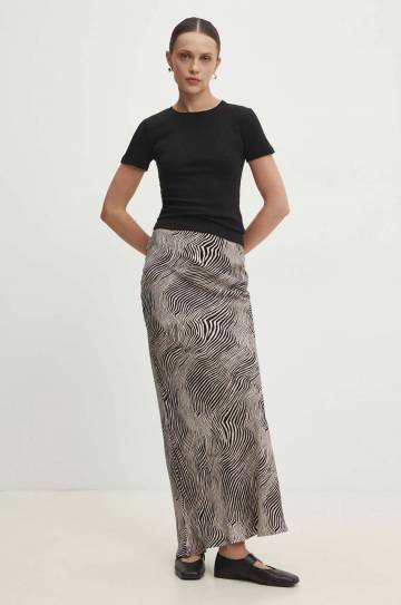 Юбка Answear Lab цвет коричневый maxi прямая Юбка Answear Lab цвет коричневый maxi прямая
