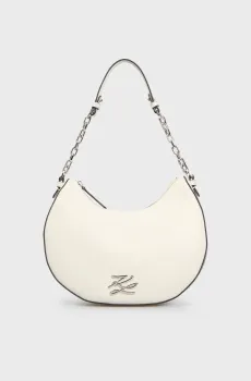 Женская белая кожаная сумка UTOGRAPH MOON SHOULDER BAG Белый ONESIZE Karl Lagerfeld A2W30019
