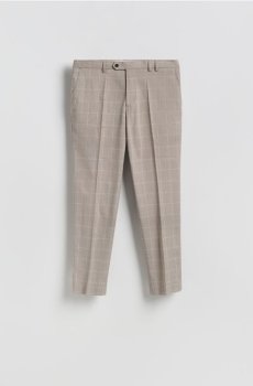 Reserved - Класичні штани carrot kroju - кавовий - 844HO-84P