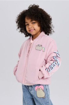 Бомбер із принтом на спині Pusheen the Cat - пастельний рожевий