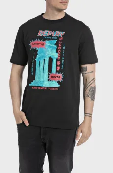Мужская черная футболка Черный M Replay M6843 .000.2660