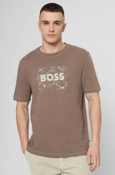 Мужская коричиневая футболка Коричневый XXL BOSS 50539186;294