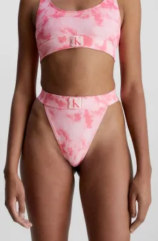 Женские розовые трусики от купальника TANGA-PRINT Розовый L Calvin Klein KW0KW02125