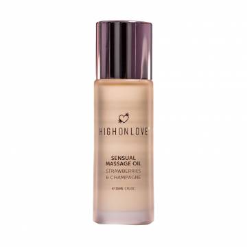 Массажное масло для тела HighOnLove Sensual Massage Oil с ароматом клубники и шампанского, 30 мл Массажное масло для тела HighOnLove Sensual Massage Oil с ароматом клубники и шампанского, 30 мл