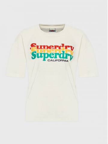 Superdry Футболка Vintage Cali Stripe W1010847A Écru Regular Fit Superdry Футболка Vintage Cali Stripe W1010847A Écru Regular Fit