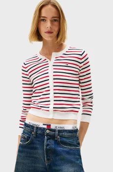 Женский кардиган в полоску TJW ESSENTIAL Разноцветный L Tommy Jeans DW0DW20976