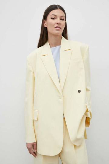 Пиджак Herskind Verner цвет жёлтый oversize однотонный 5103519 Пиджак Herskind Verner цвет жёлтый oversize однотонный 5103519