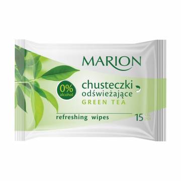 Освежающие салфетки Marion Green Tea Refreshing Hand Wipes, 15 шт Освежающие салфетки Marion Green Tea Refreshing Hand Wipes, 15 шт