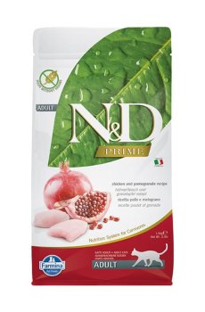 Беззерновой сухой корм для взрослых кошек Farmina Prime Adult с курицей и гранатом, 1.5 кг