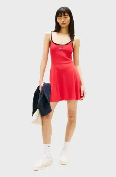 Женское красное платье STRAPPY Красный XS Tommy Jeans DW0DW22335