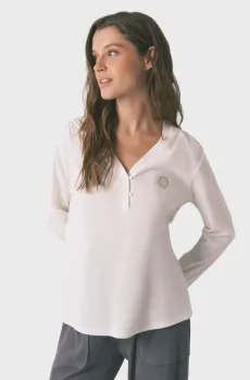 Женский белый лонгслив Белый L womensecret 3272321