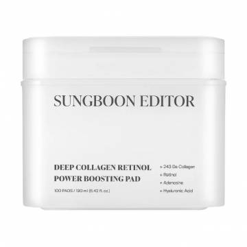 Пады для лица Sungboon Editor Deep Collagen Retinol Power Boosting Pad с коллагеном и ретинолом, 190 мл, 100 шт Пады для лица Sungboon Editor Deep Collagen Retinol Power Boosting Pad с коллагеном и ретинолом, 190 мл, 100 шт